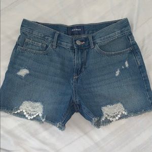 old navy blue jean short size: girls 12